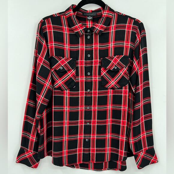 NWOT Sanctuary Boyfriend For Life After Hours Plaid Flannel Button Down Shirt XS - Picture 6 of 15